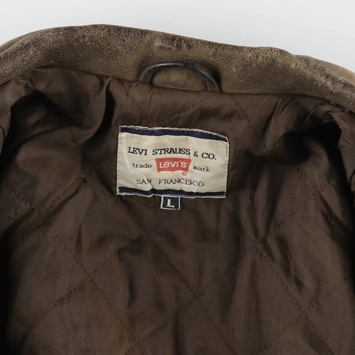 90'S Levi's LEVI STRAUSS AND CO. Euro Model Trucker Jacket Leather Jacket Men's L Size Vintage /evb008789