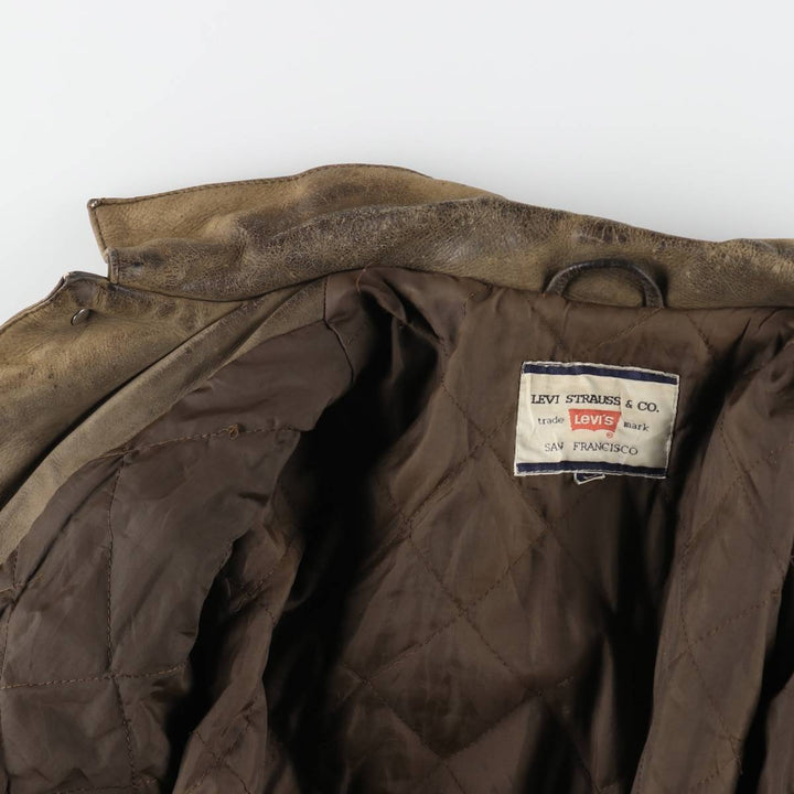 90'S Levi's LEVI STRAUSS AND CO. Euro Model Trucker Jacket Leather Jacket Men's L Size Vintage /evb008789