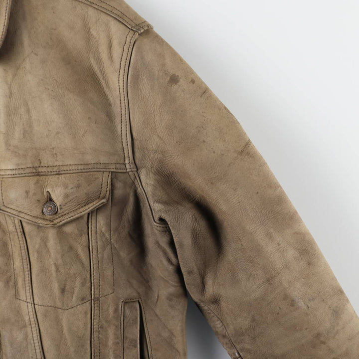 90'S Levi's LEVI STRAUSS AND CO. Euro Model Trucker Jacket Leather Jacket Men's L Size Vintage /evb008789