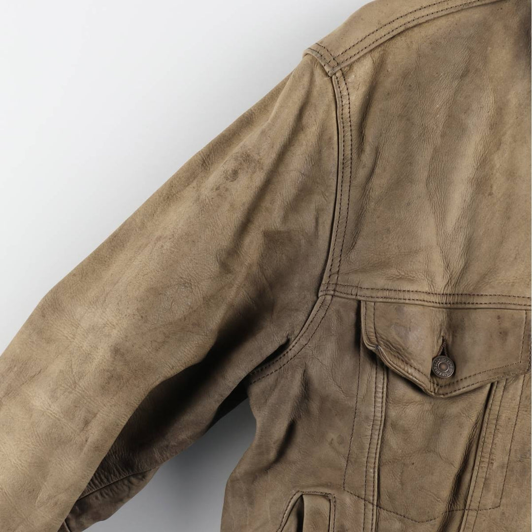 90'S Levi's LEVI STRAUSS AND CO. Euro Model Trucker Jacket Leather Jacket Men's L Size Vintage /evb008789