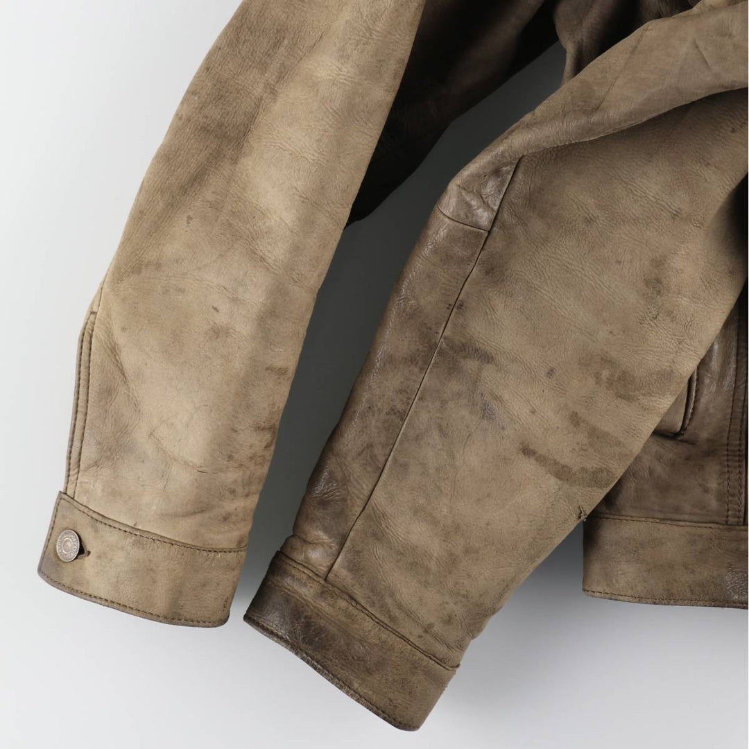 90'S Levi's LEVI STRAUSS AND CO. Euro Model Trucker Jacket Leather Jacket Men's L Size Vintage /evb008789