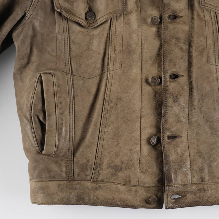 90'S Levi's LEVI STRAUSS AND CO. Euro Model Trucker Jacket Leather Jacket Men's L Size Vintage /evb008789