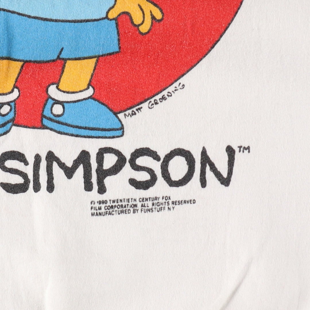 90'S FUN STUFF-NY The Simpsons Bart character sweatshirt, made in USA, men's size L, vintage /evb008804