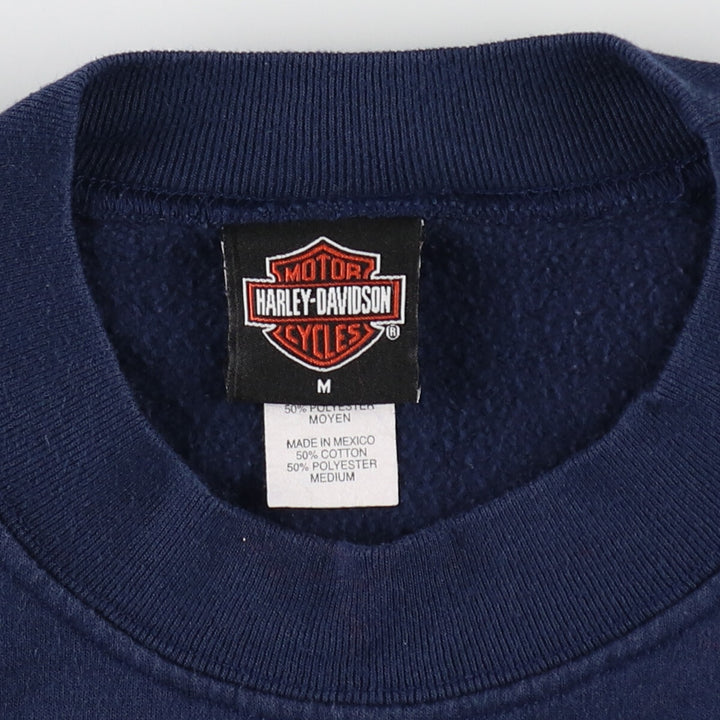 00'S Harley Davidson Fire Pattern Advertising Sweatshirt Trainer Men's M size /evb008811