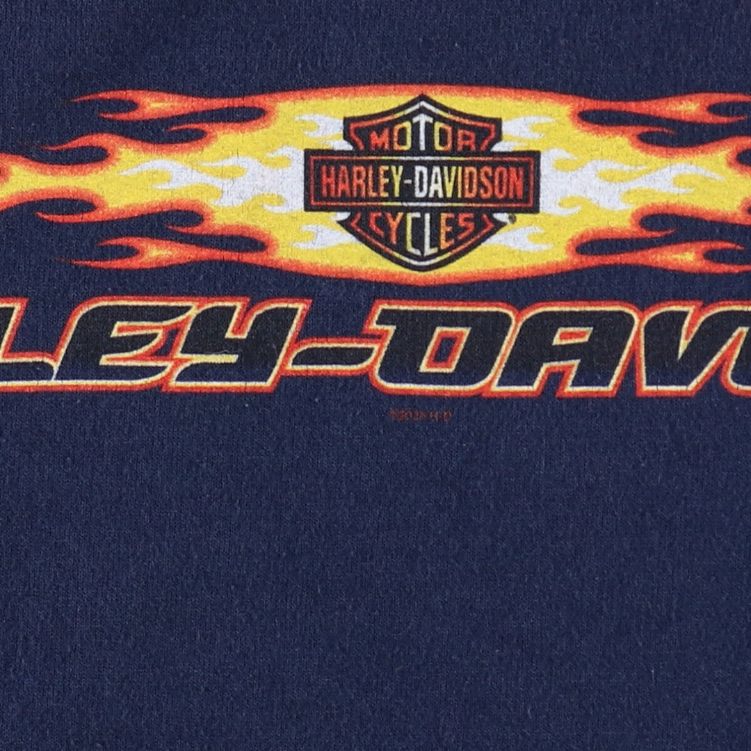 00'S Harley Davidson Fire Pattern Advertising Sweatshirt Trainer Men's M size /evb008811