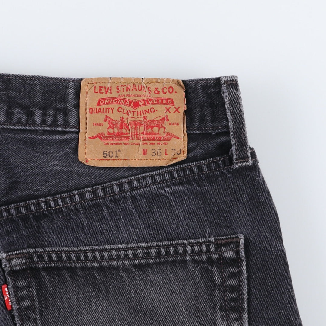 90s~00'S Levi's 501 yarn-dyed black denim straight denim pants for men, size W36 /evb008822