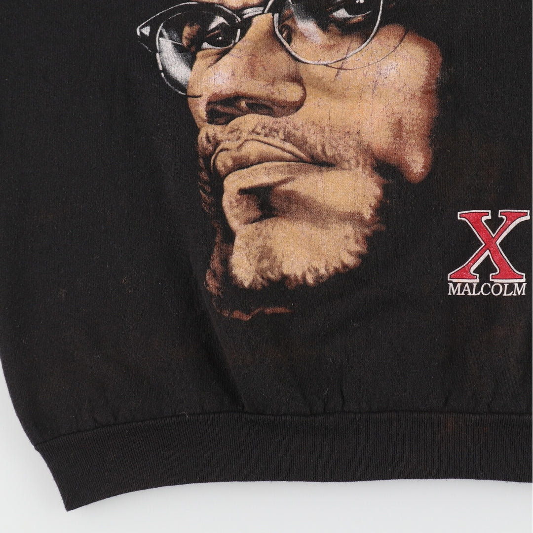 90'S Fruit of the Loom Malcolm X print sweatshirt, made in USA, men's size L, vintage /evb008837