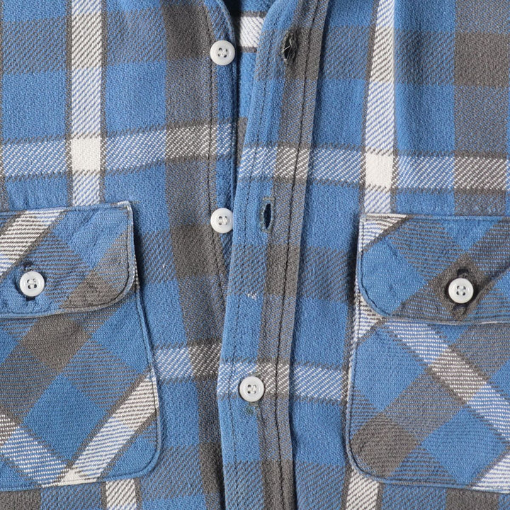 60'S UNKNOWN Long Sleeve Heavy Flannel Check Shirt Men's Size S Vintage /evb008846