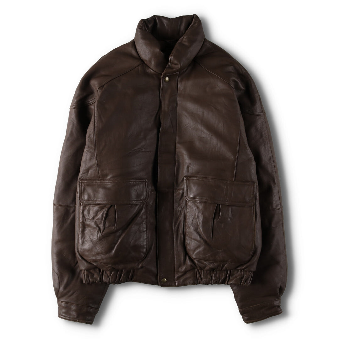 80s-90'S Eddie Bauer Black Tag Leather Goose Down Jacket Puffer Jacket Men's L size /evb008885