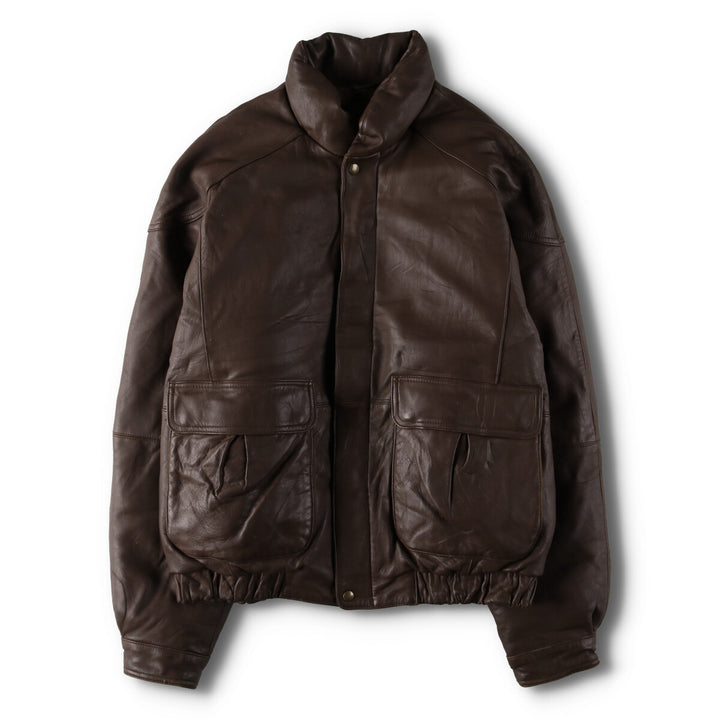 80s-90'S Eddie Bauer Black Tag Leather Goose Down Jacket Puffer Jacket Men's L size /evb008885