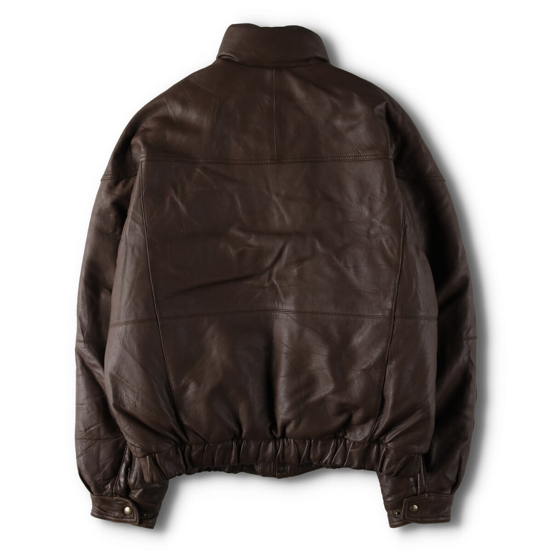 80s-90'S Eddie Bauer Black Tag Leather Goose Down Jacket Puffer Jacket Men's L size /evb008885