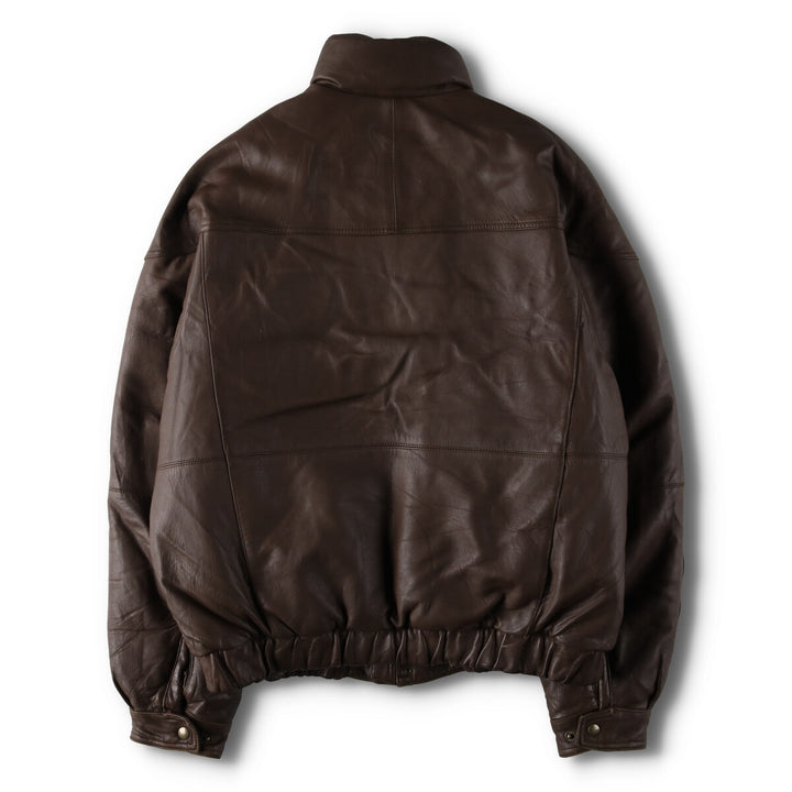 80s-90'S Eddie Bauer Black Tag Leather Goose Down Jacket Puffer Jacket Men's L size /evb008885