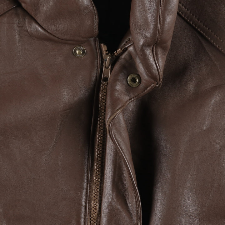 80s-90'S Eddie Bauer Black Tag Leather Goose Down Jacket Puffer Jacket Men's L size /evb008885