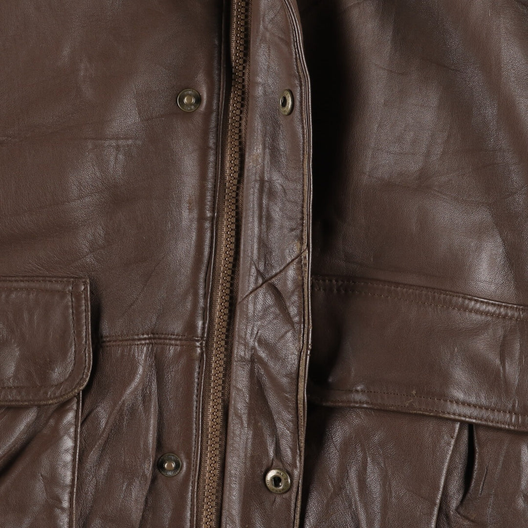 80s-90'S Eddie Bauer Black Tag Leather Goose Down Jacket Puffer Jacket Men's L size /evb008885