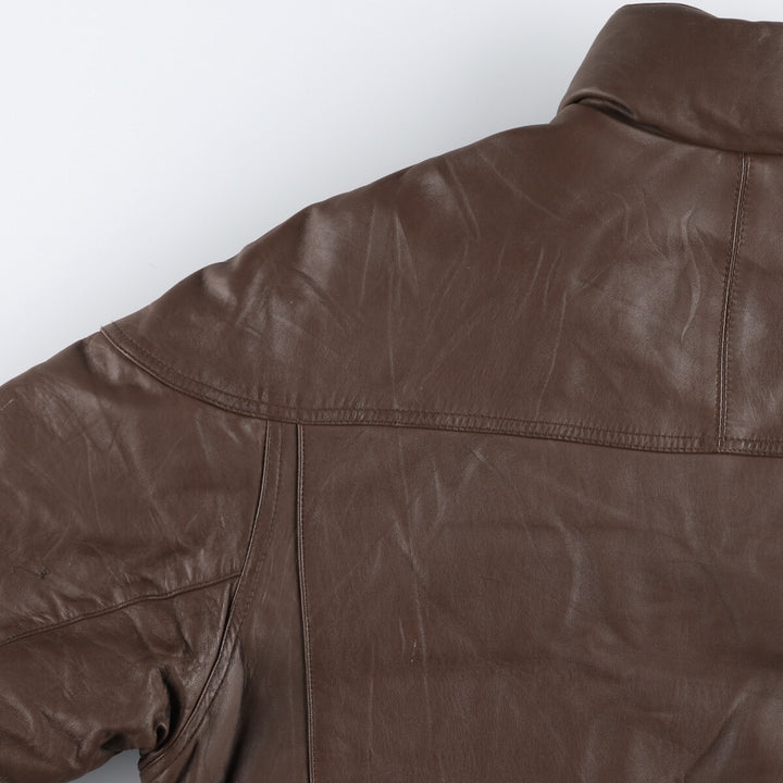 80s-90'S Eddie Bauer Black Tag Leather Goose Down Jacket Puffer Jacket Men's L size /evb008885