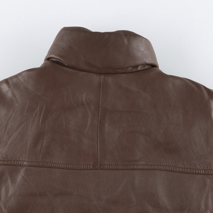 80s-90'S Eddie Bauer Black Tag Leather Goose Down Jacket Puffer Jacket Men's L size /evb008885