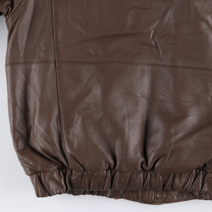 80s-90'S Eddie Bauer Black Tag Leather Goose Down Jacket Puffer Jacket Men's L size /evb008885