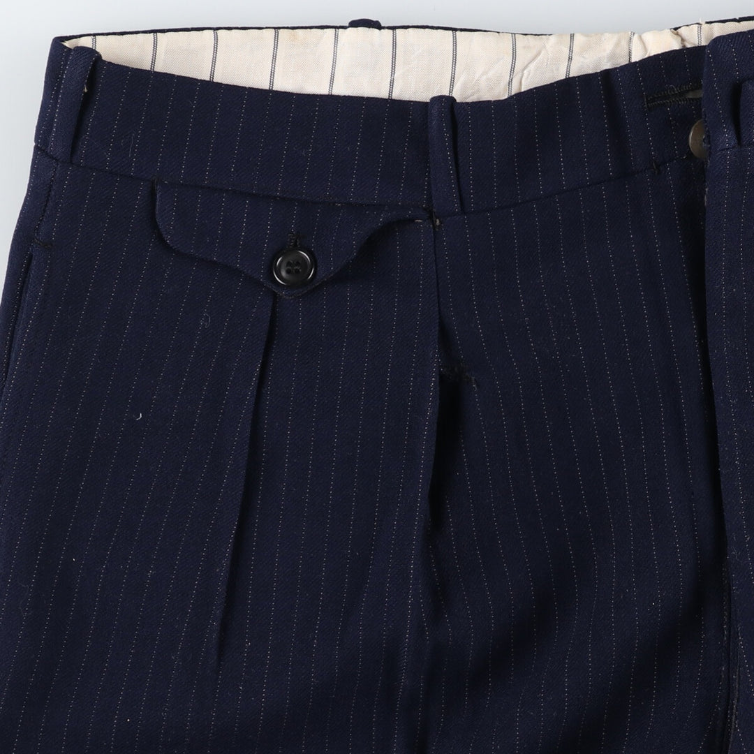 50'S UNKNOWN Stripe Pattern Two-pleat Slacks Pants Men's W35 Vintage /evb008924