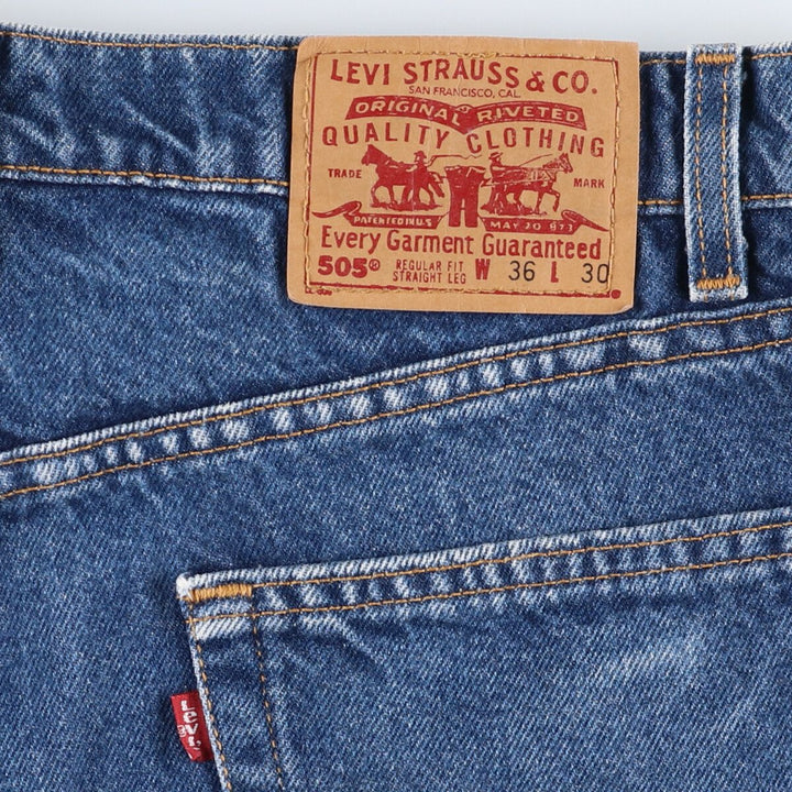 90'S Levi's 505 REGULAR FIT STRAIGHT LEG tapered denim pants made in USA men's w36 equivalent vintage /evb008952