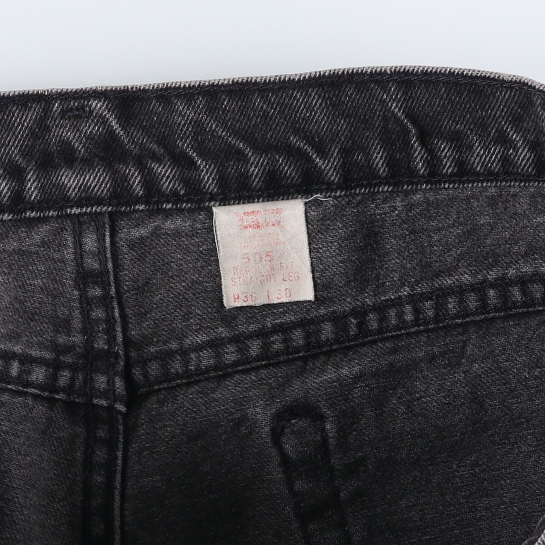 90'S Levi's 505 REGULAR FIT STRAIGHT LEG Black Denim Tapered Denim Pants Made in USA Men's W36 /evb008955