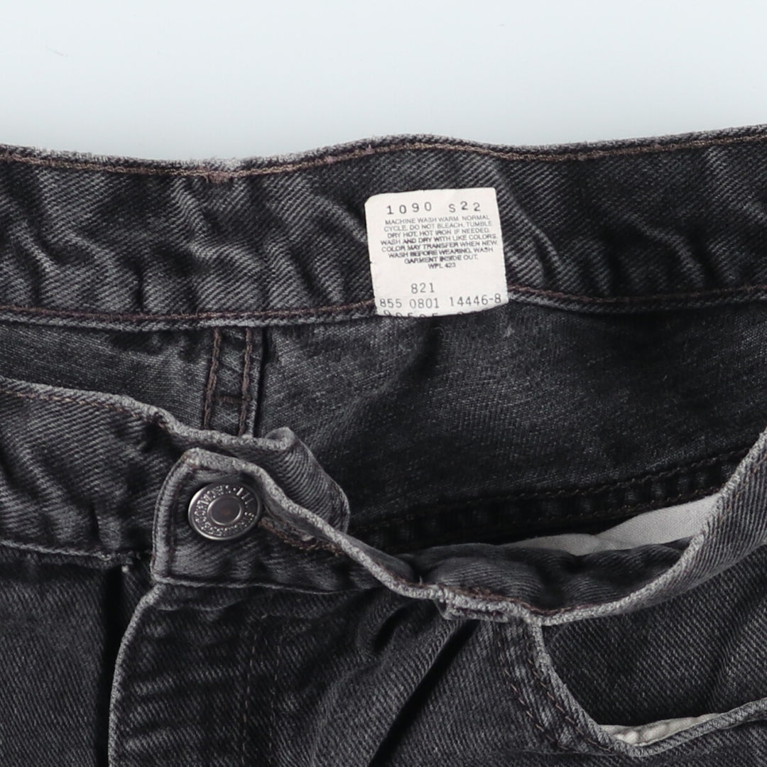 00'S Levi's 505 REGULAR FIT STRAIGHT LEG black denim tapered denim pants for men, size w34 /evb008956