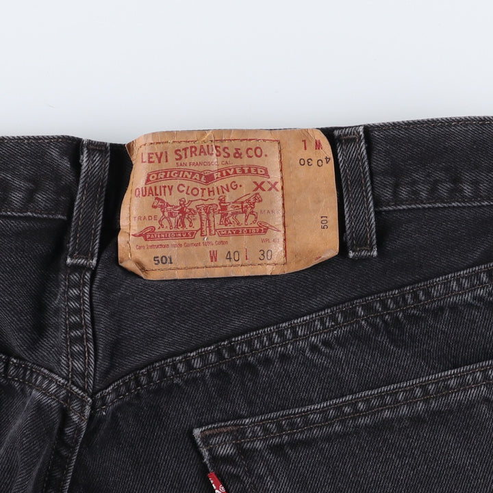 Big size 00'S Levi's 501 black denim straight denim pants for men, equivalent to W40/evb008982