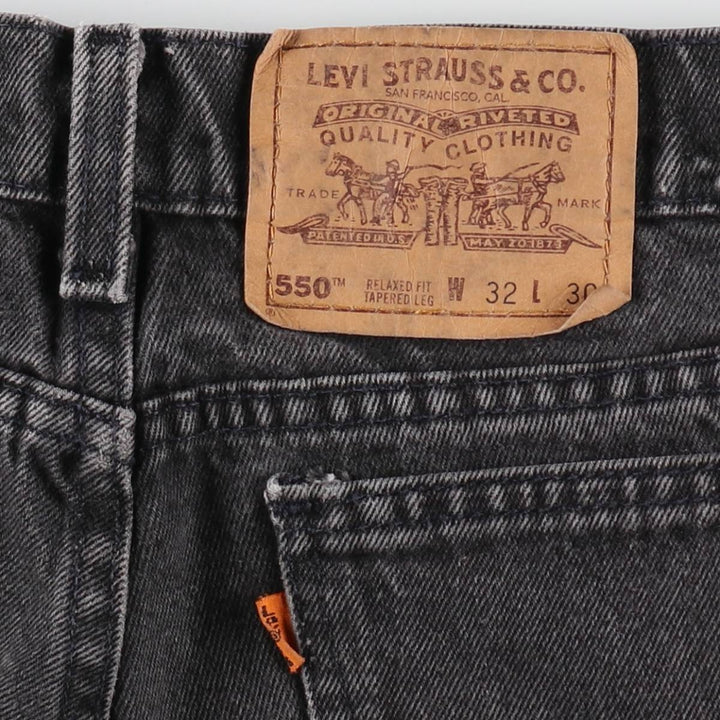 90'S Levi's 550 Relaxed Fit Tapered Leg Black Denim Tapered Denim Pants Made in USA Men's W31 /evb008984