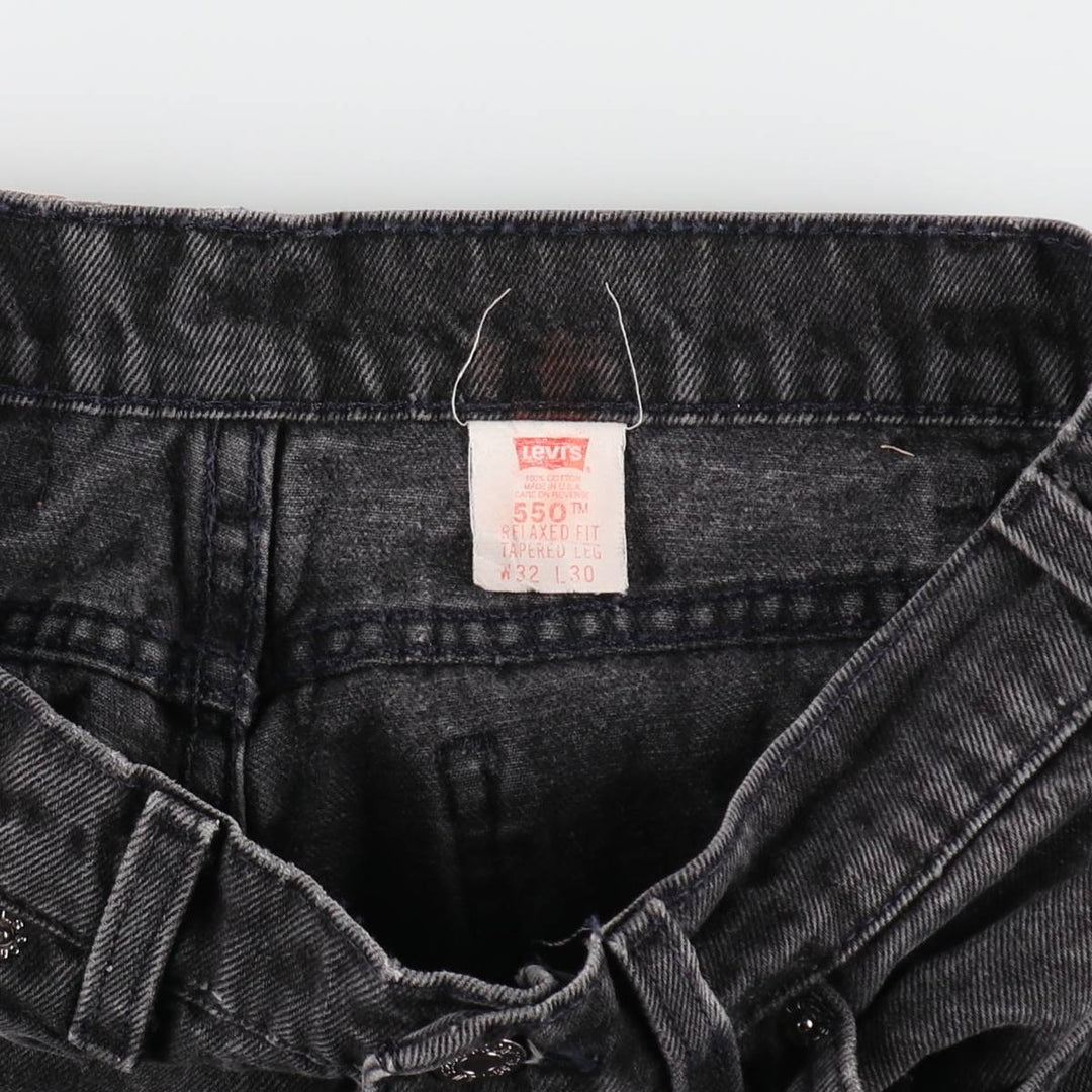 90'S Levi's 550 Relaxed Fit Tapered Leg Black Denim Tapered Denim Pants Made in USA Men's W31 /evb008984