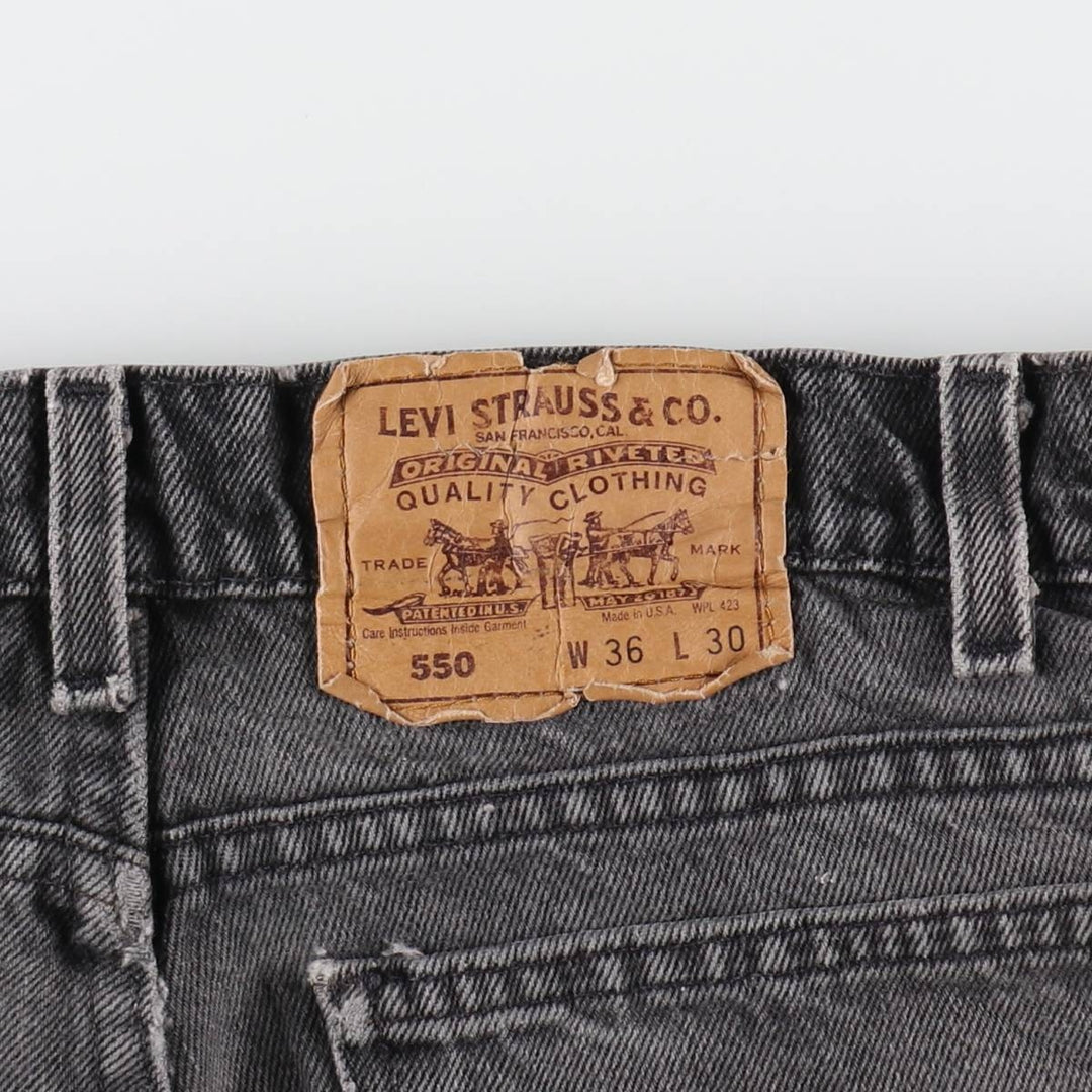 90'S Levi's 40505-4159 Painted Black Denim Tapered Denim Pants Made in USA Men's W36 Vintage/evb009039