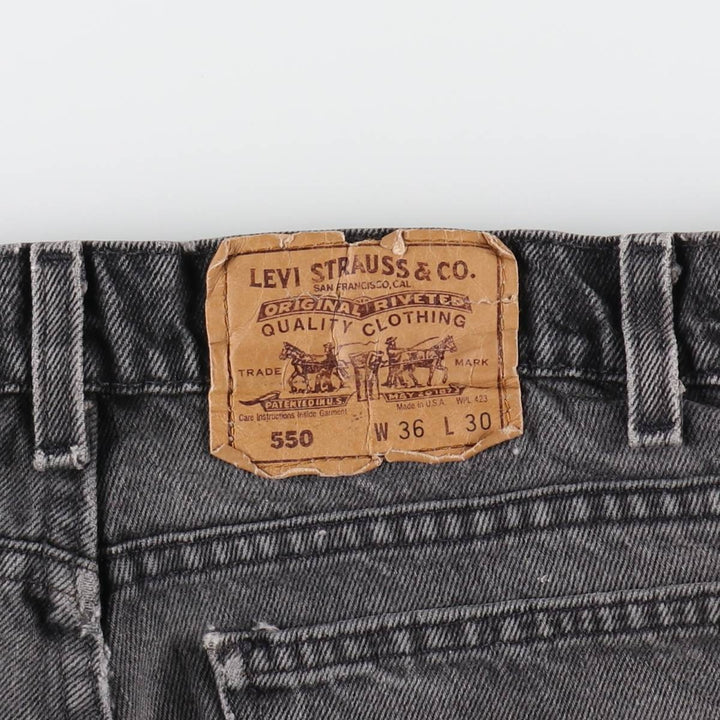 90'S Levi's 40505-4159 Painted Black Denim Tapered Denim Pants Made in USA Men's W36 Vintage/evb009039