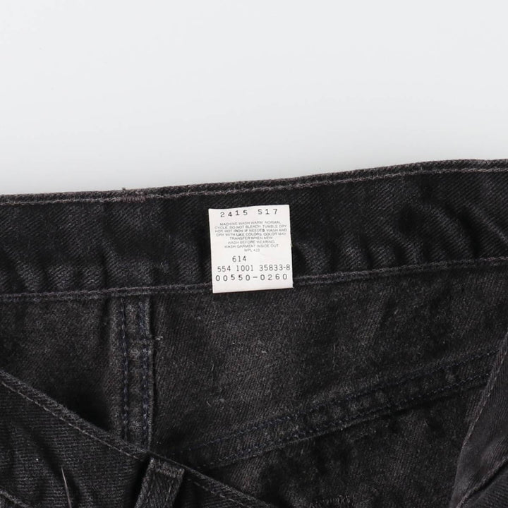 00'S Levi's 550 Relaxed Fit Black Denim Tapered Denim Pants Made in USA Men's W35 /evb009059