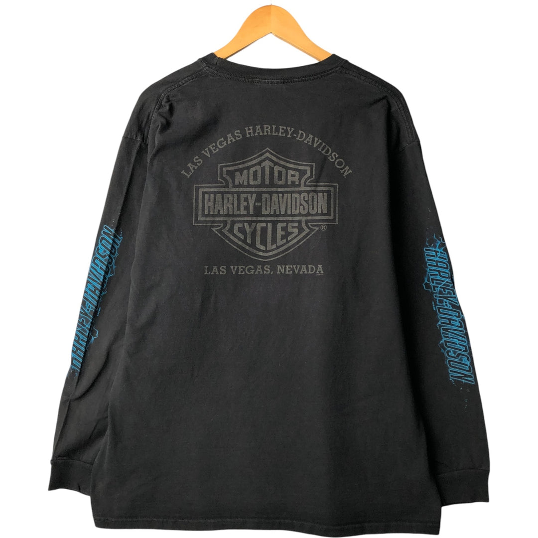 00'S Harley-Davidson Long Sleeve T-Shirt, Men's XL Size cotton black type Vintage Second Hand