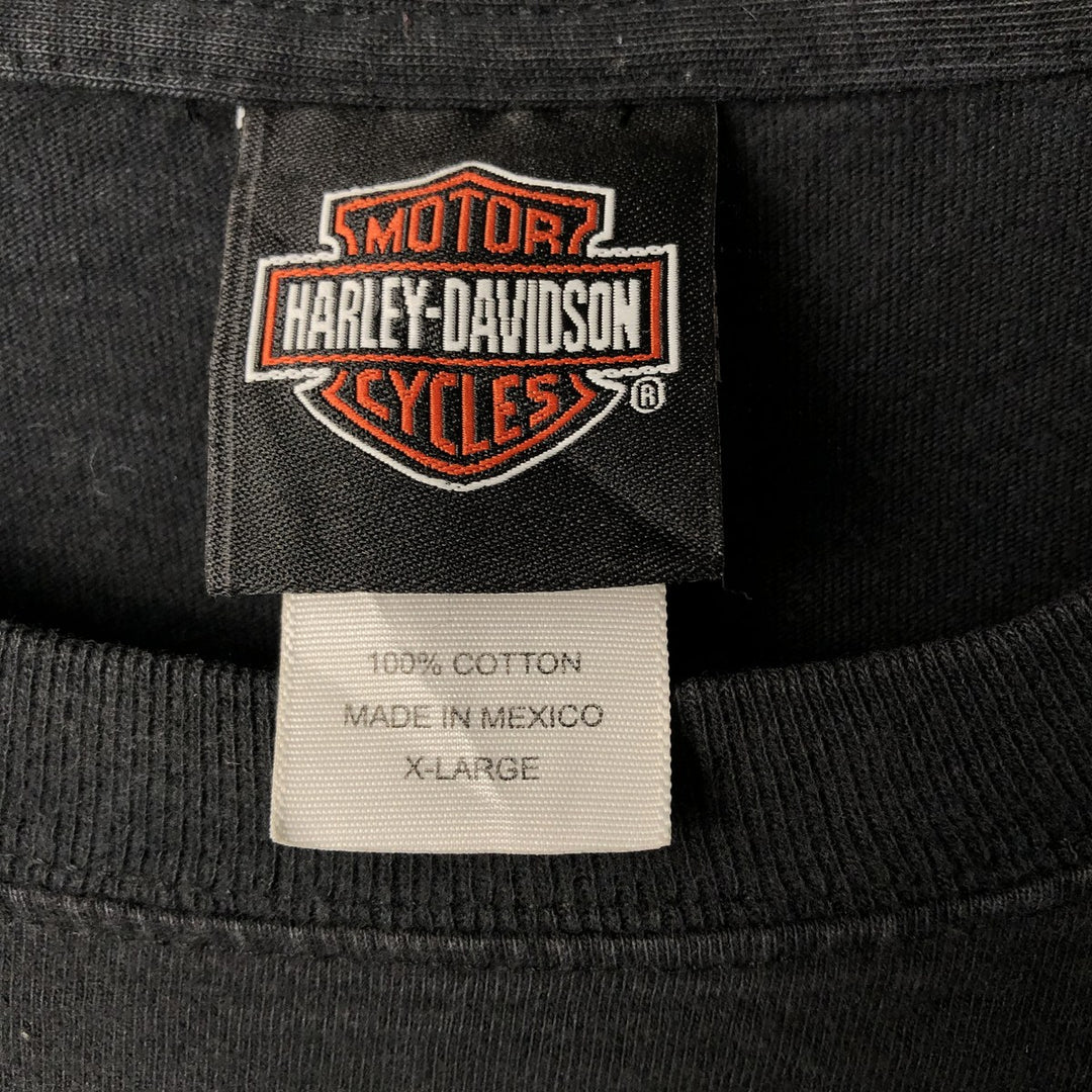 00'S Harley-Davidson Long Sleeve T-Shirt, Men's XL Size cotton black type Vintage Second Hand