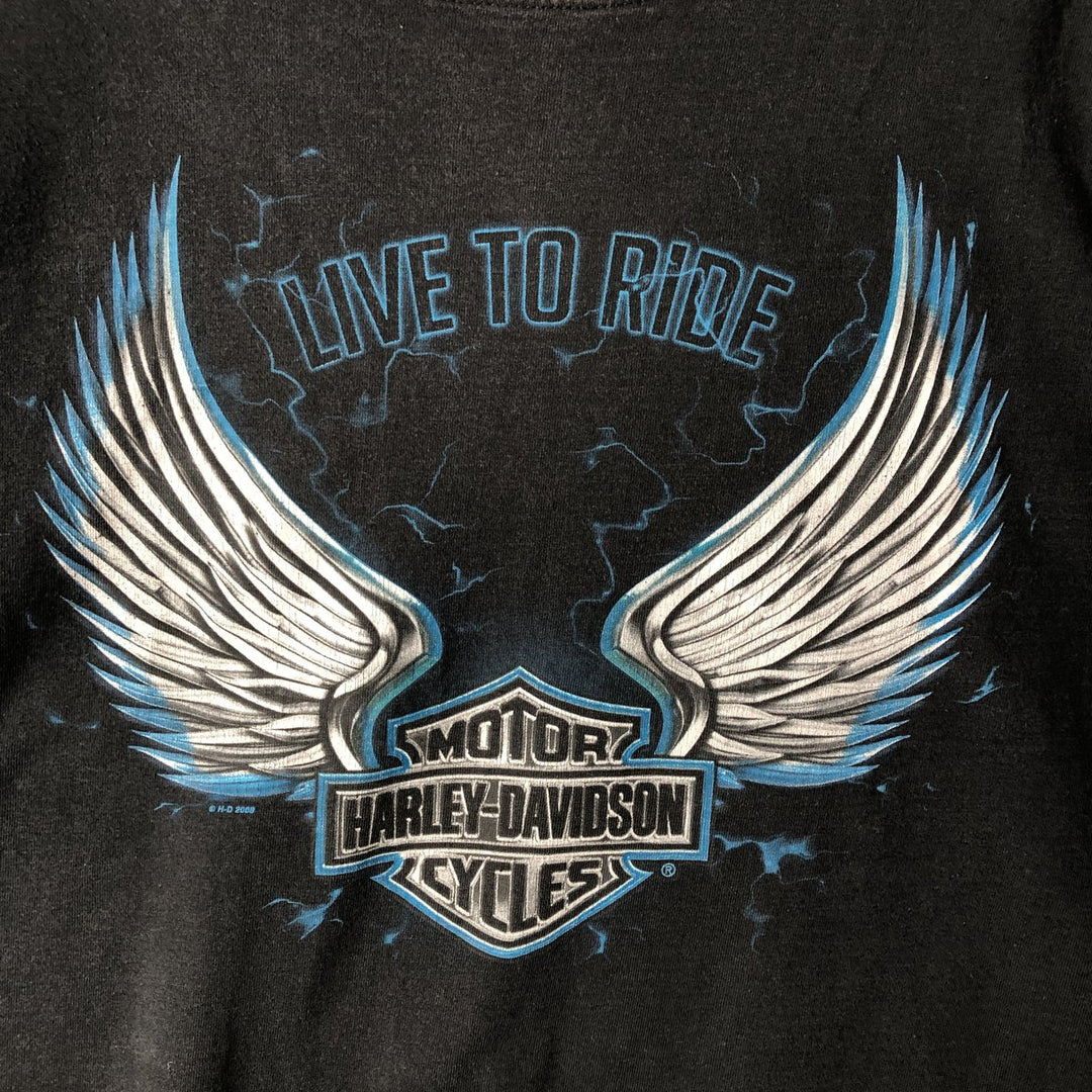 00'S Harley-Davidson Long Sleeve T-Shirt, Men's XL Size cotton black type Vintage Second Hand