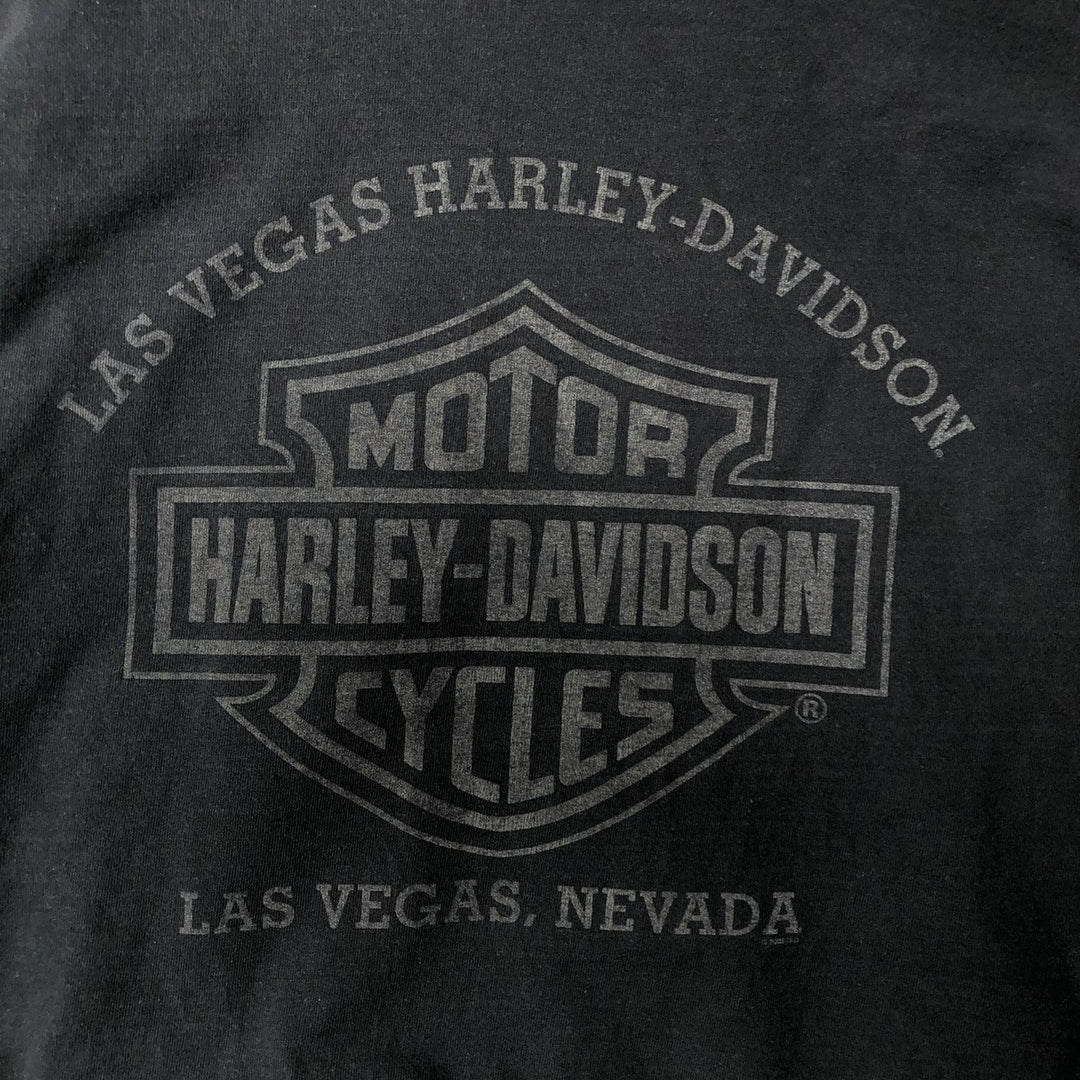 00'S Harley-Davidson Long Sleeve T-Shirt, Men's XL Size cotton black type Vintage Second Hand