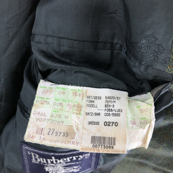 Burberry's Herringbone Check Pattern Wool Tailored Jacket Men's XL /evb009147