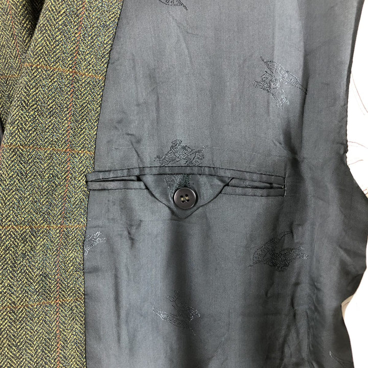 Burberry's Herringbone Check Pattern Wool Tailored Jacket Men's XL /evb009147