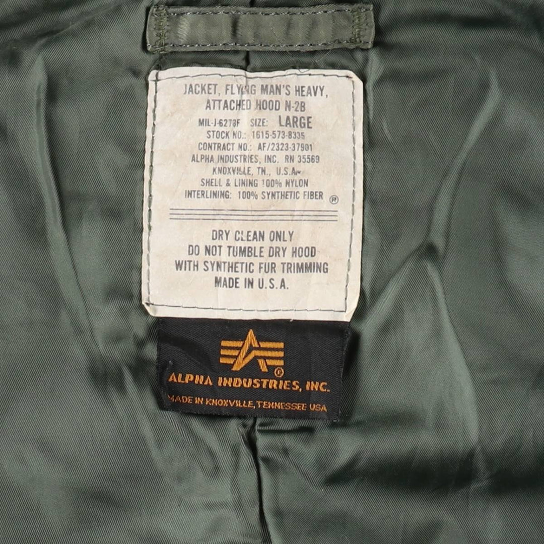 Civilian item ~90'S Alpha ALPHA N-2B type military flight jacket made in USA men's size L vintage /evb009166