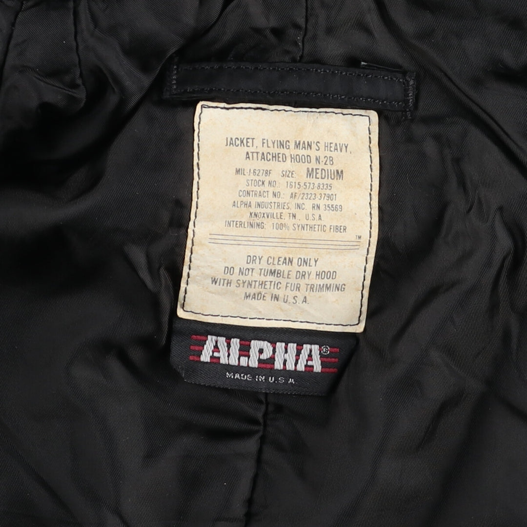 80'S Civilian Alpha N-2B Type Military Flight Jacket Made in USA MEDIUM Men's M equivalent Vintage /evb009168