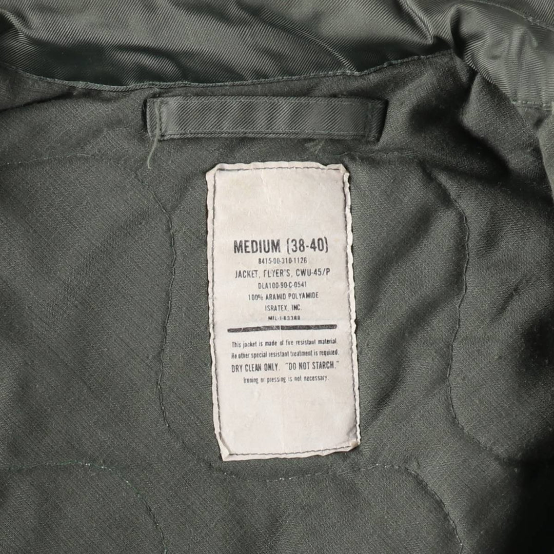 Genuine US military item, 90'S CWU-45/P military flight jacket, made in USA, MEDIUM (38-40), equivalent to men's M /evb009173