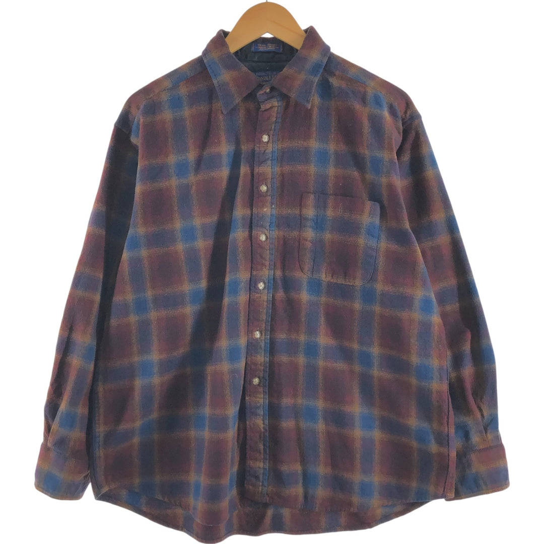 Pendleton Ombre Check Wool Shirt Men's XL Size /evb009185