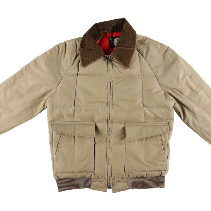 70s~80'S RICE SPORTS WEAR Down Jacket Men's M Size Vintage unclear Beige type Vintage Second Hand