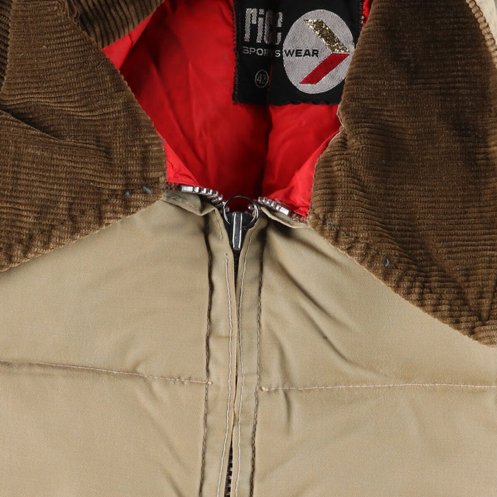 70s~80'S RICE SPORTS WEAR Down Jacket Men's M Size Vintage unclear Beige type Vintage Second Hand