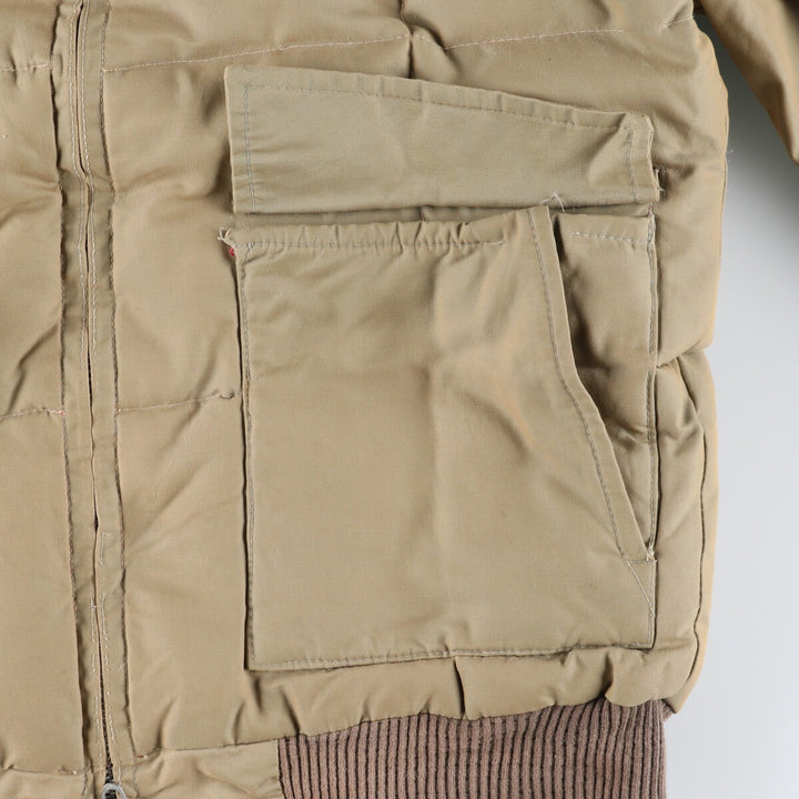 70s~80'S RICE SPORTS WEAR Down Jacket Men's M Size Vintage unclear Beige type Vintage Second Hand