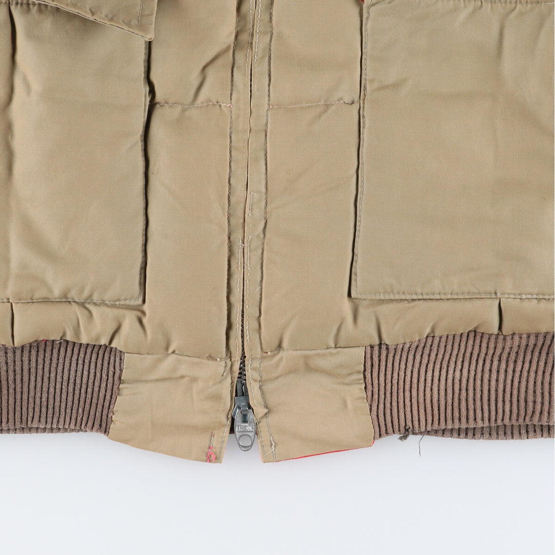 70s~80'S RICE SPORTS WEAR Down Jacket Men's M Size Vintage unclear Beige type Vintage Second Hand
