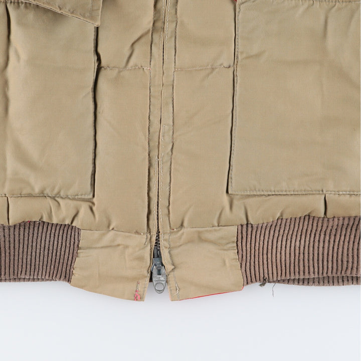 70s~80'S RICE SPORTS WEAR Down Jacket Men's M Size Vintage unclear Beige type Vintage Second Hand