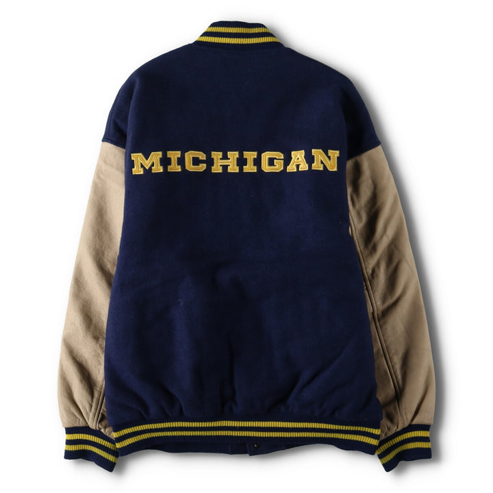 90'S Nike University of Michigan Leather Sleeve Wool Varsity Jacket Award Jacket Varsity Jacket Made in Canada Men's XL /evb009207