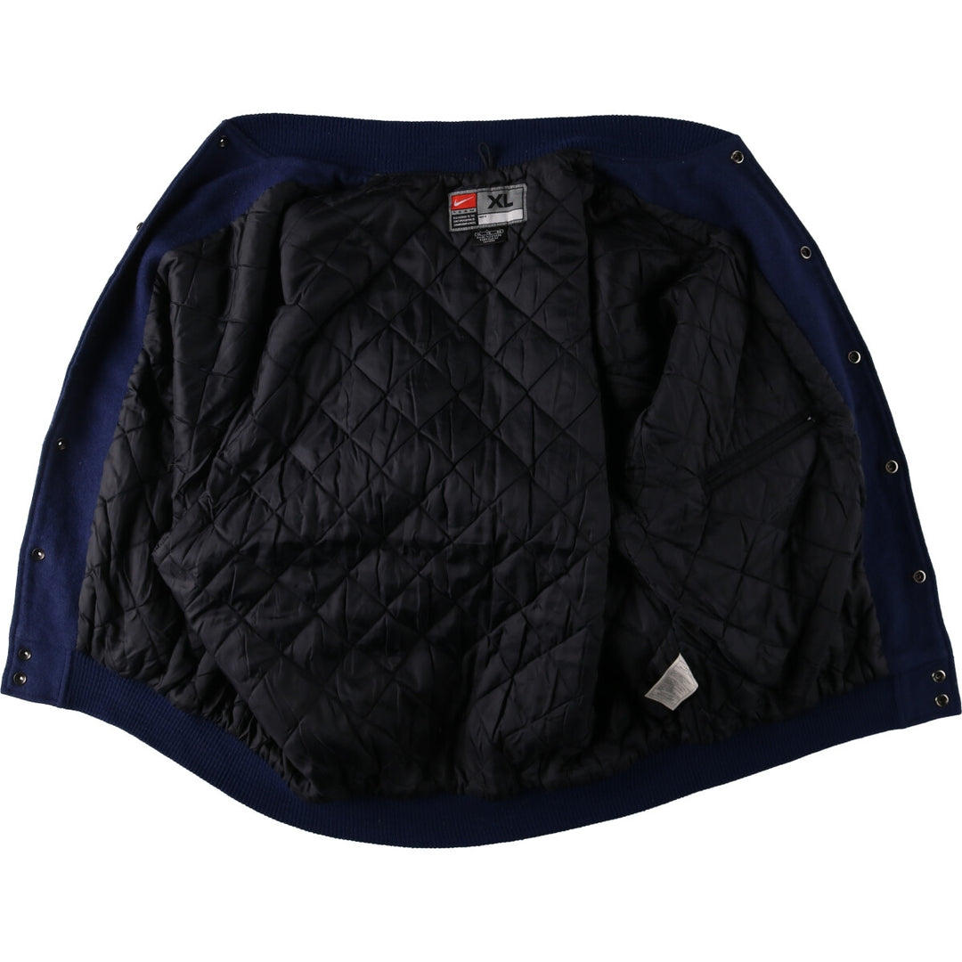 90'S Nike University of Michigan Leather Sleeve Wool Varsity Jacket Award Jacket Varsity Jacket Made in Canada Men's XL /evb009207