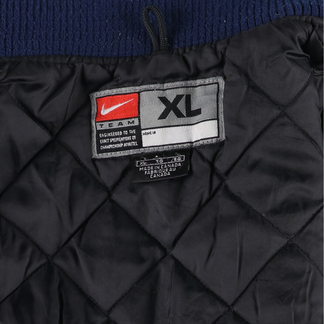 90'S Nike University of Michigan Leather Sleeve Wool Varsity Jacket Award Jacket Varsity Jacket Made in Canada Men's XL /evb009207