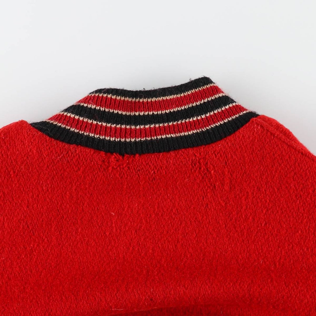 90'S DeLong NBA Chicago Bulls Sleeve Leather Wool Button Varsity Jacket Made in USA Men's L Size Vintage /evb009211